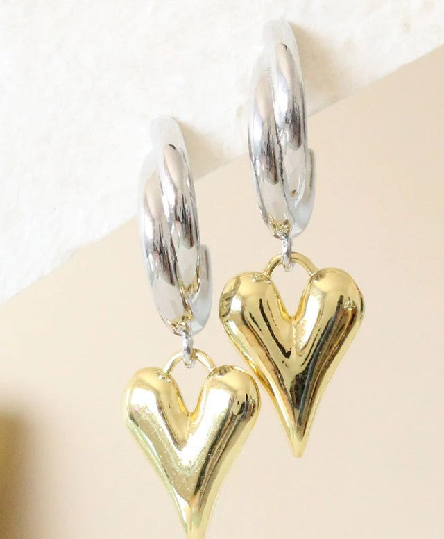 Arracada corazón dorado