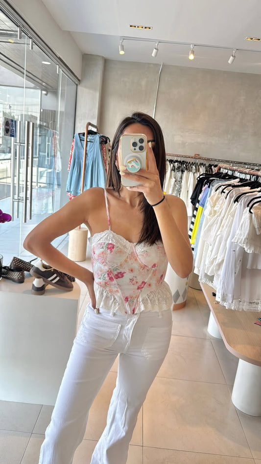 Top floreado