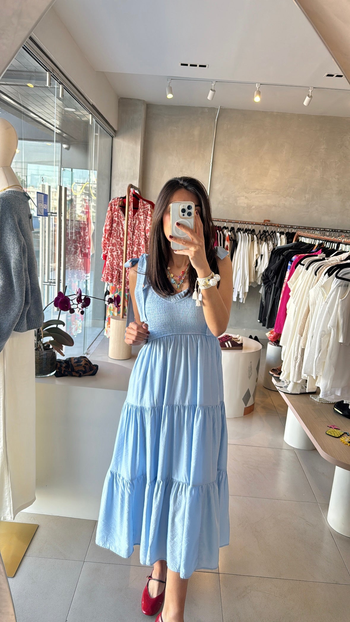 Maxi vestido azul cielo