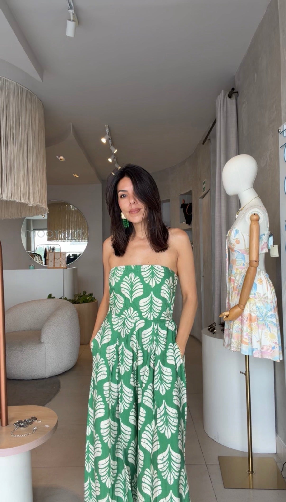Jumpsuit verde hojas