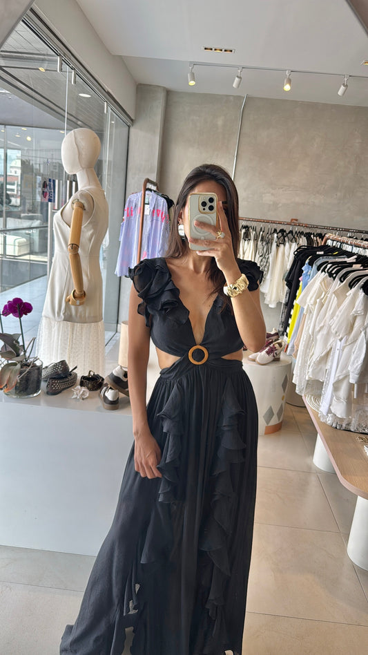 Vestido negro cut out