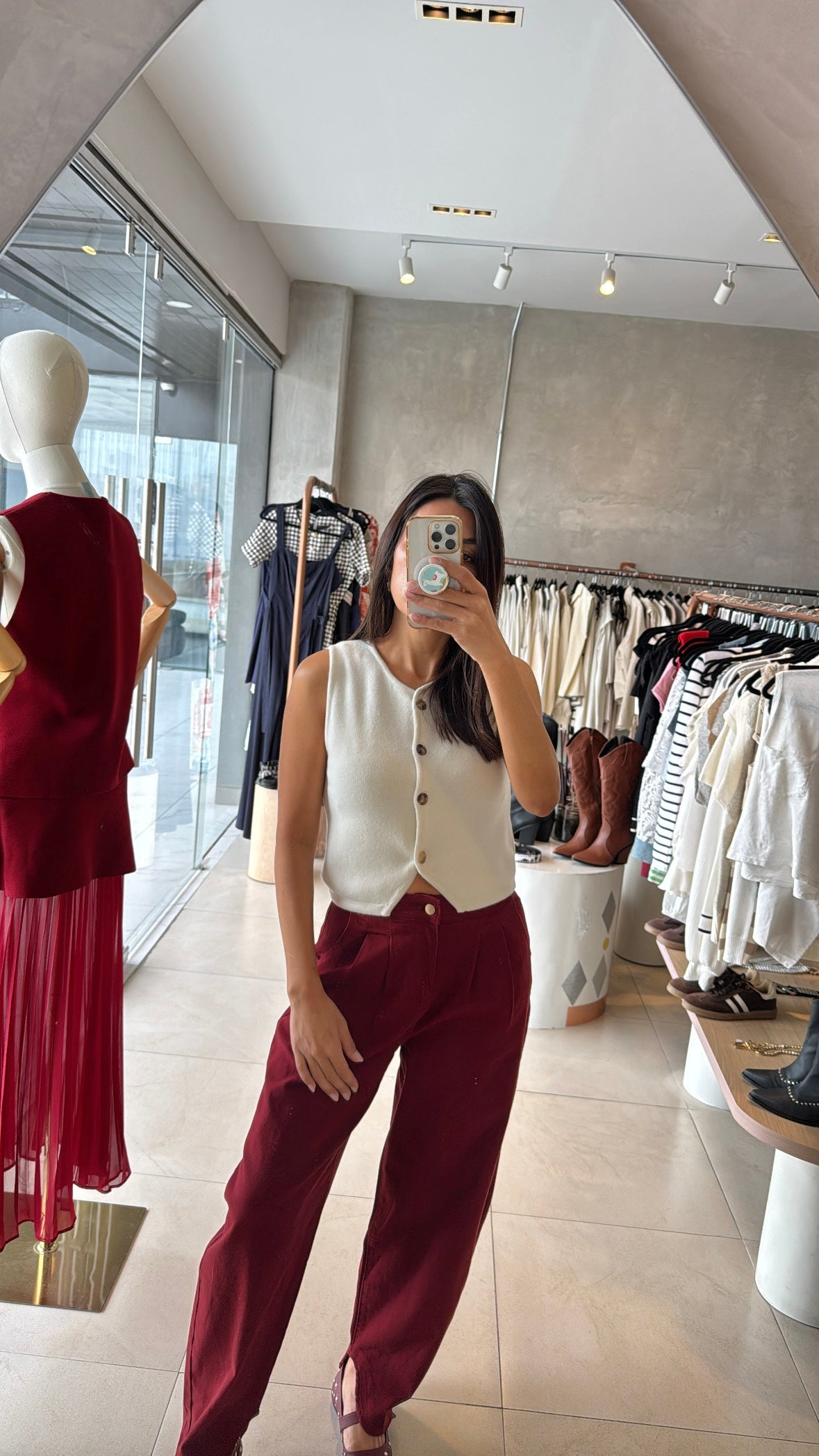 Pantalón balloon vino