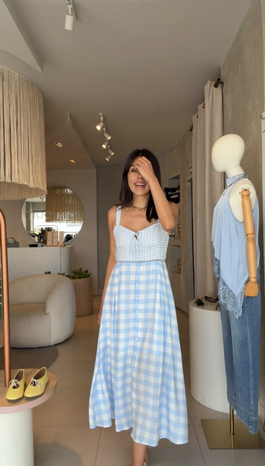 Vestido cuadros azul