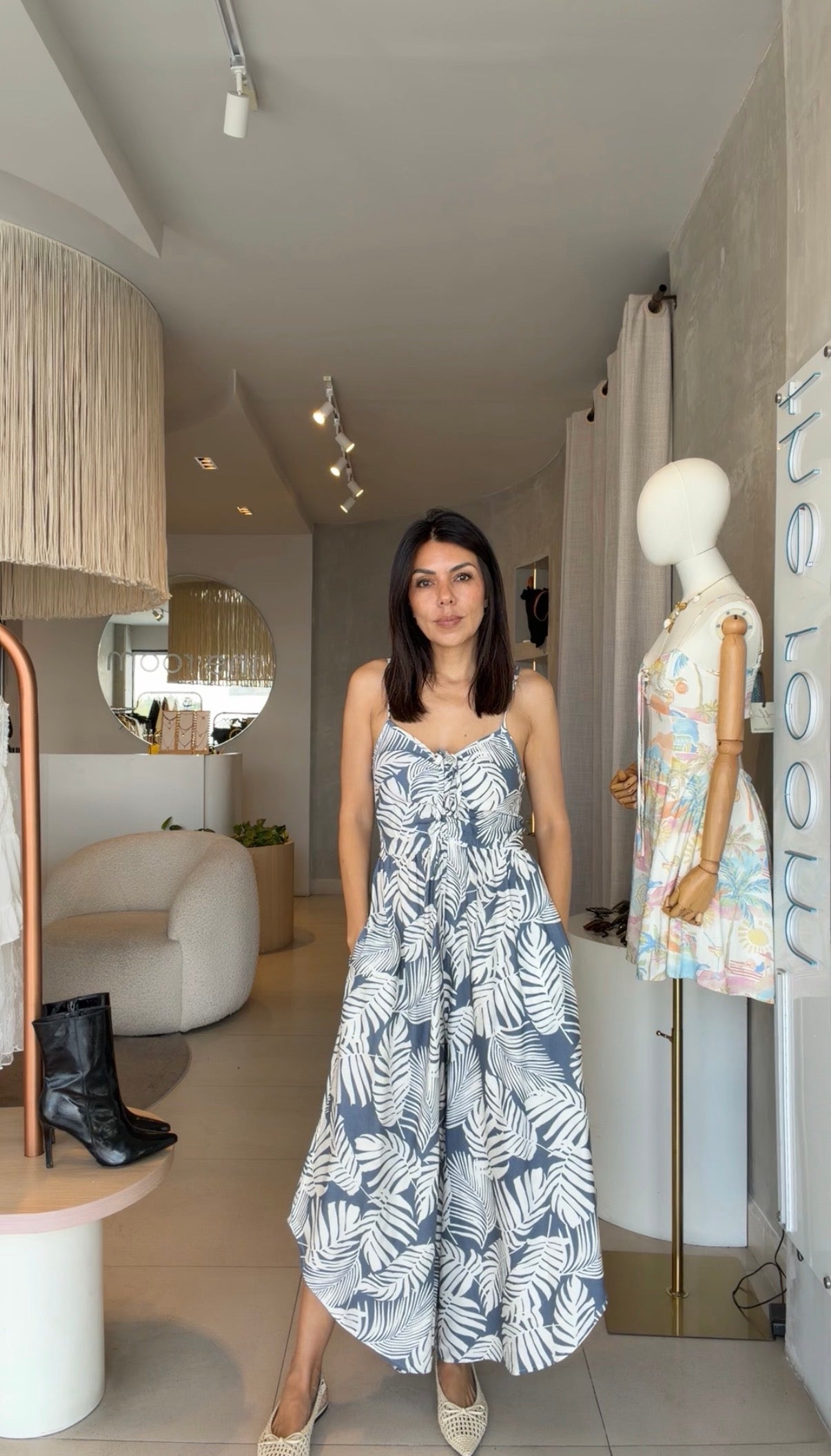 Jumpsuit azul estampado