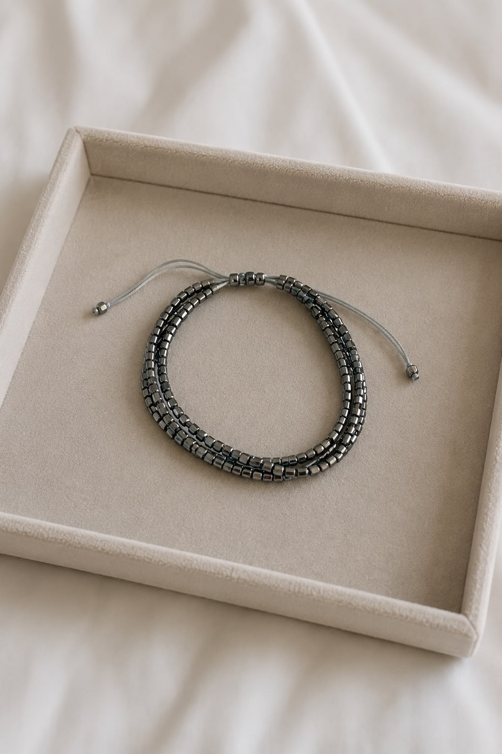 Pulsera cuencas gris Oxford
