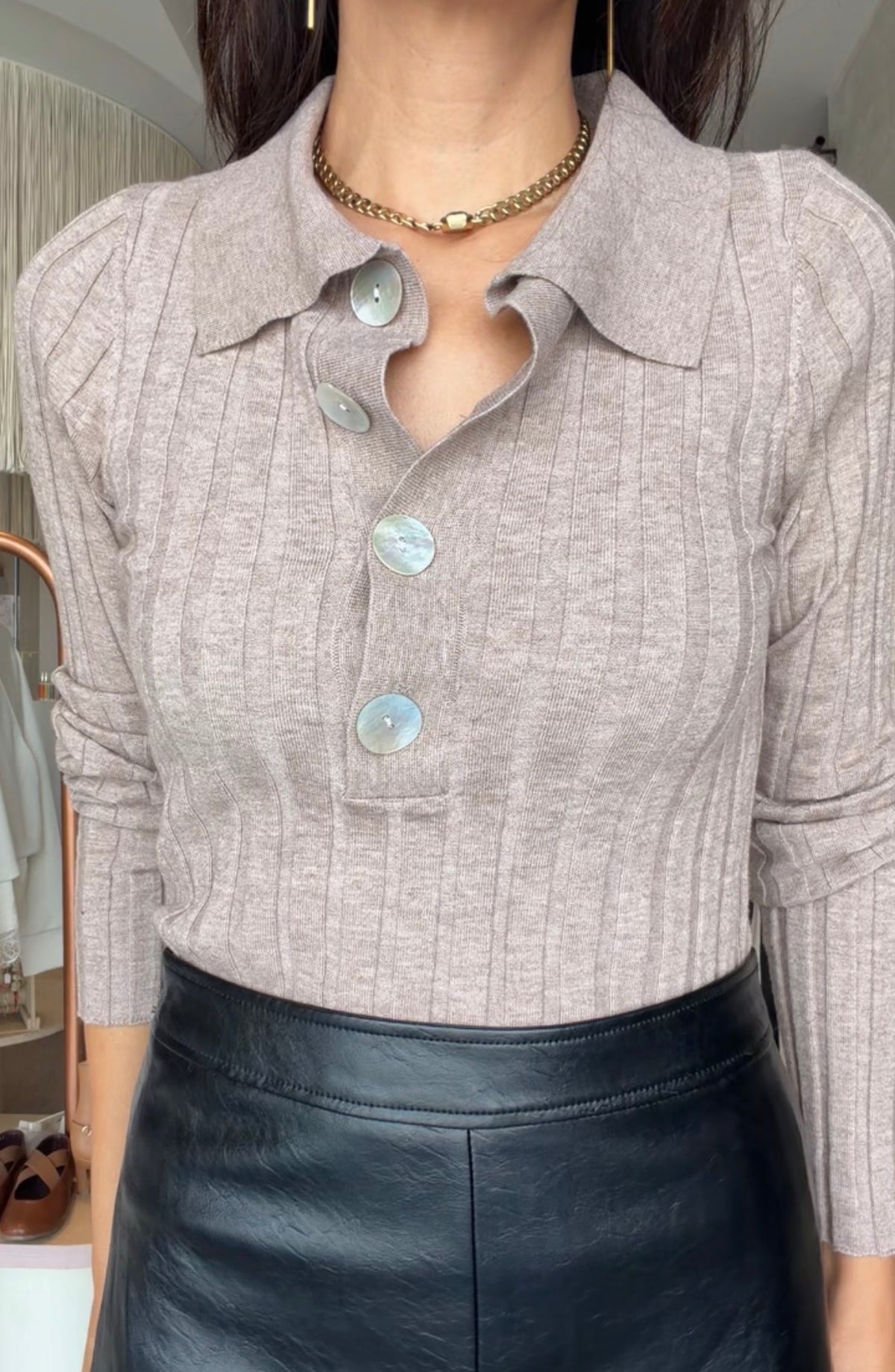 Blusa latte punto