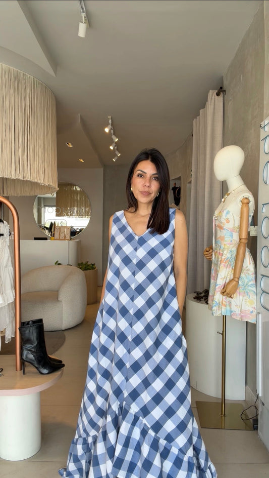 Maxi vestido cuadros