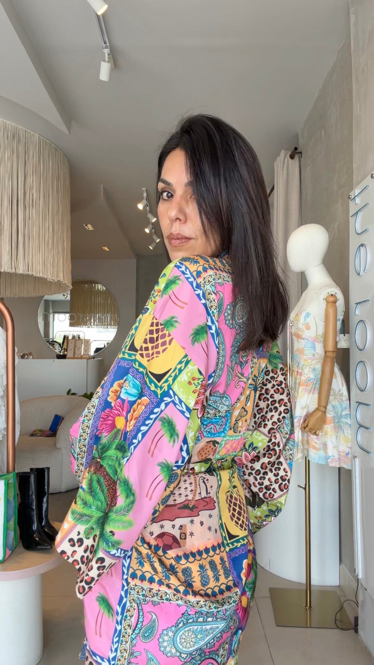 Set pineapple kimono y pantalón