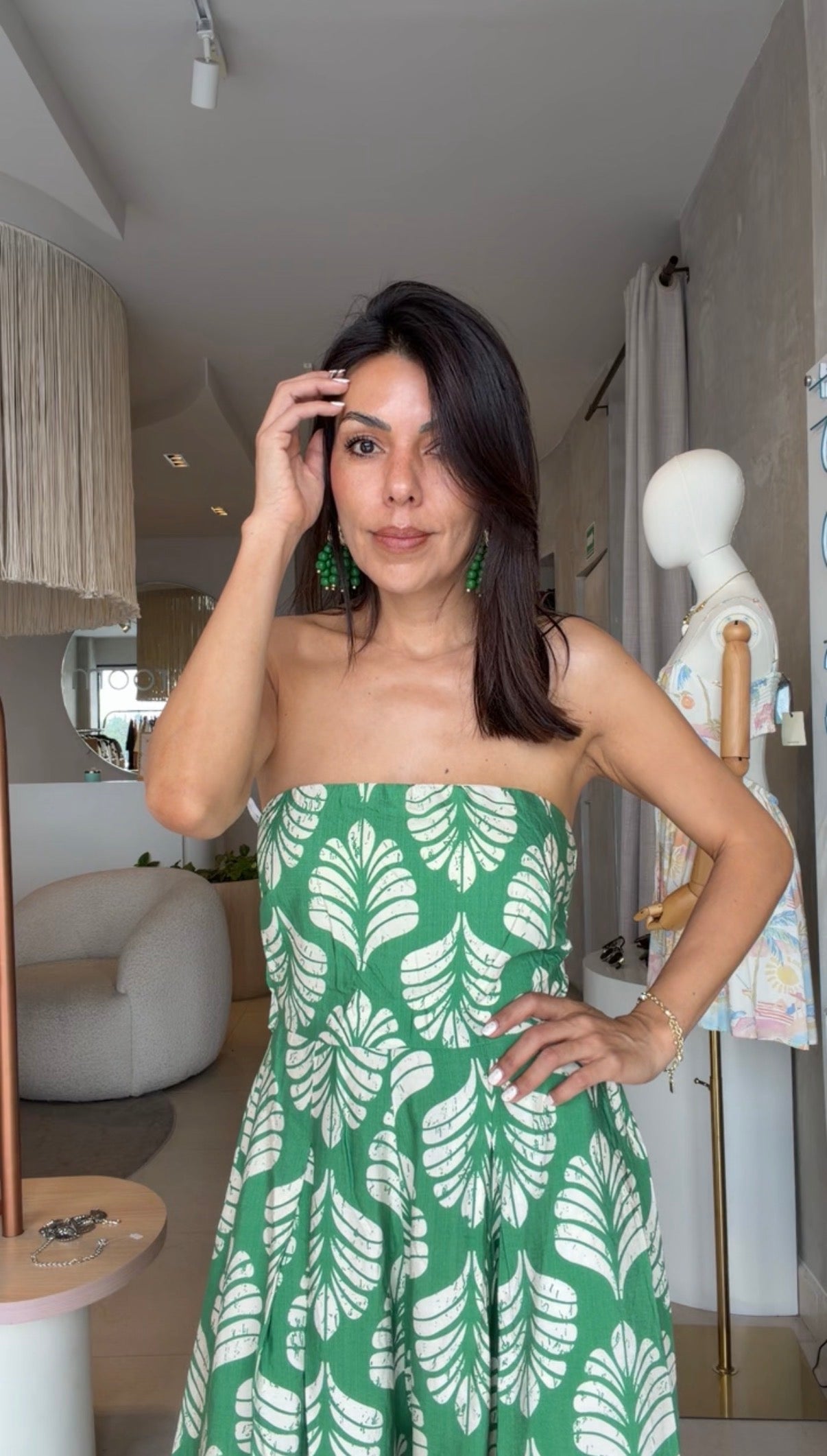 Jumpsuit verde hojas