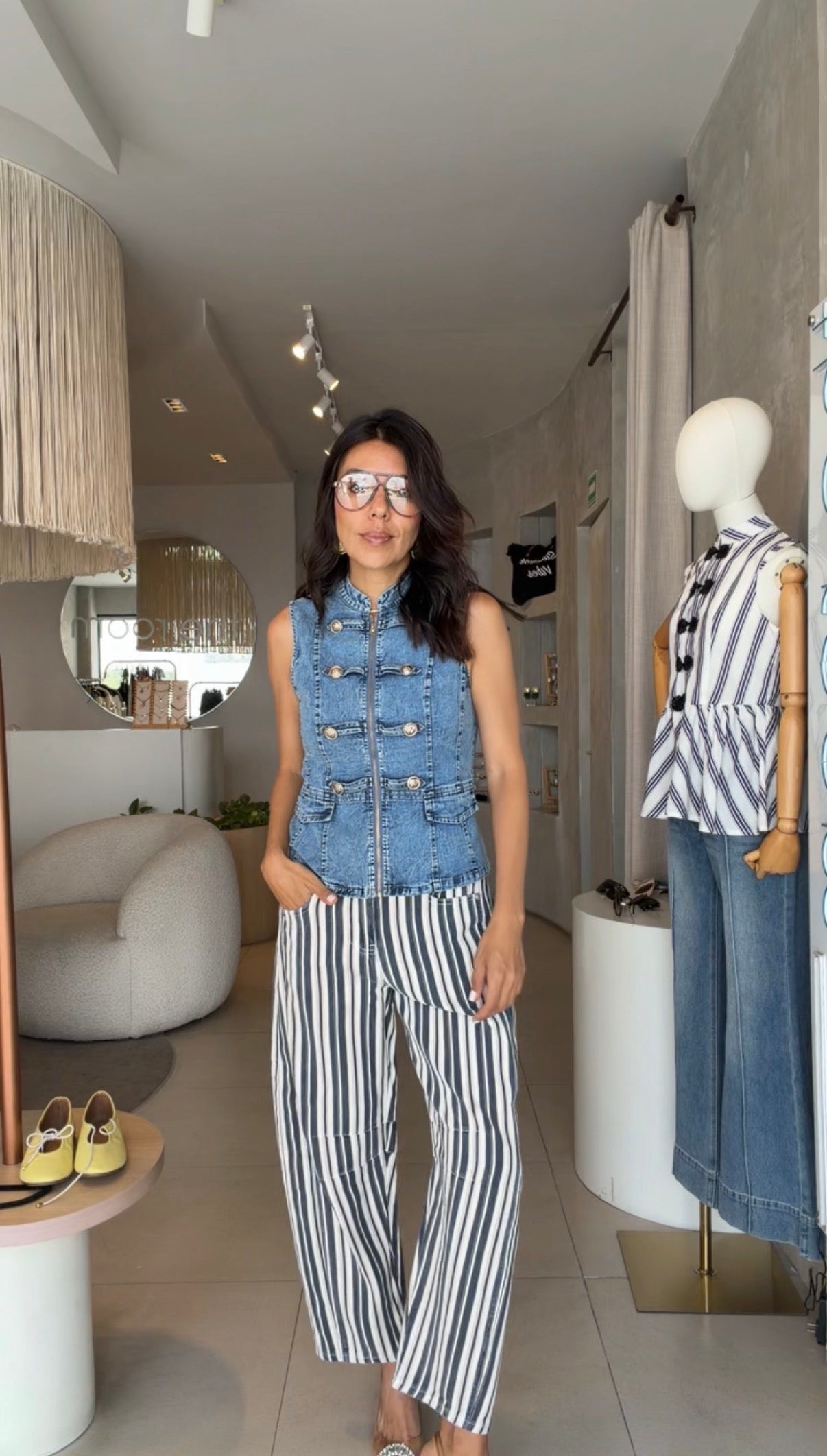 Jeans barrel rayas