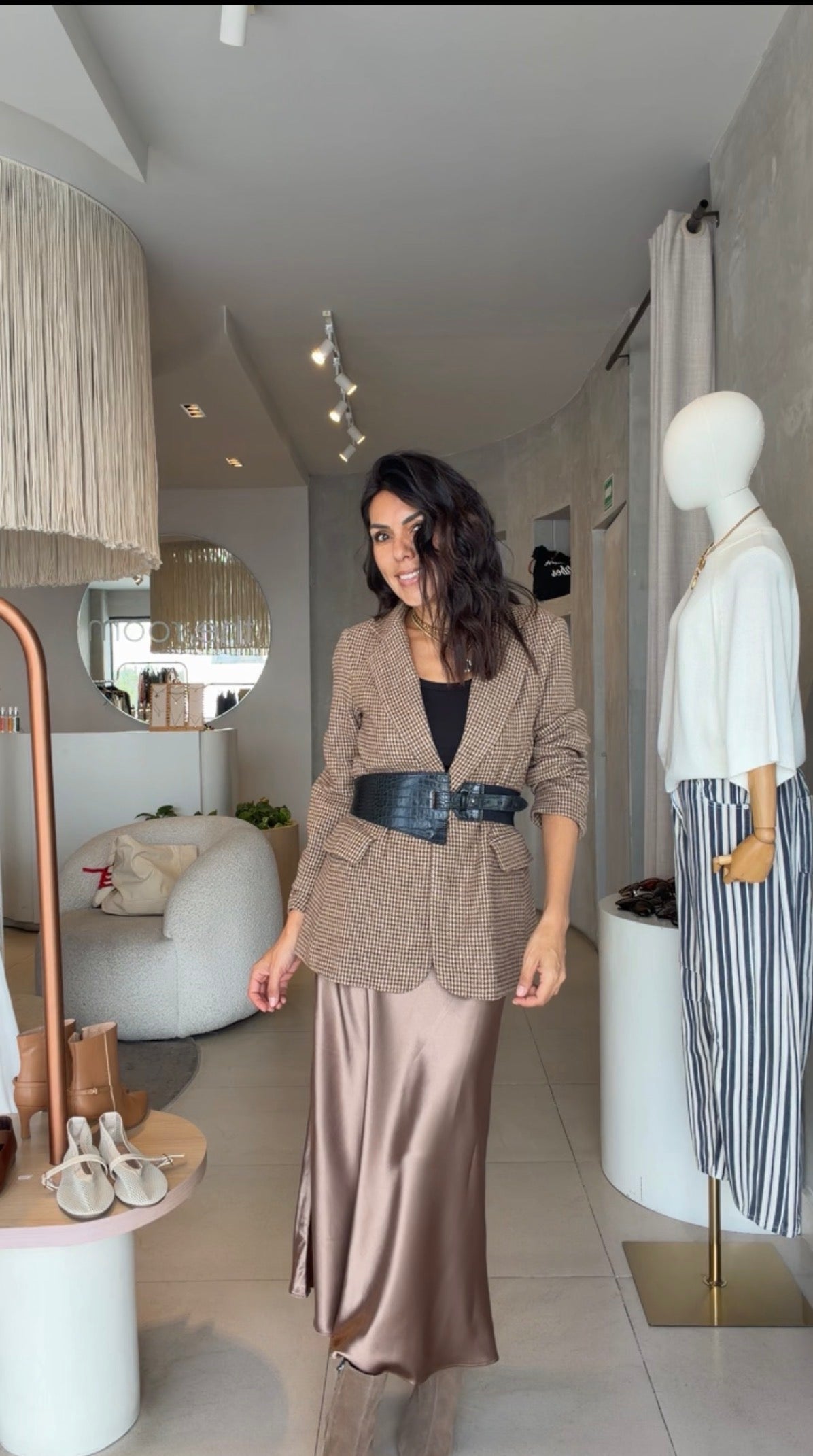 Blazer cuadros café