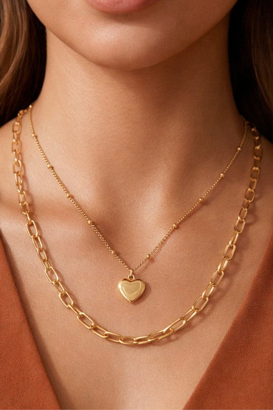 Collar doble corazón