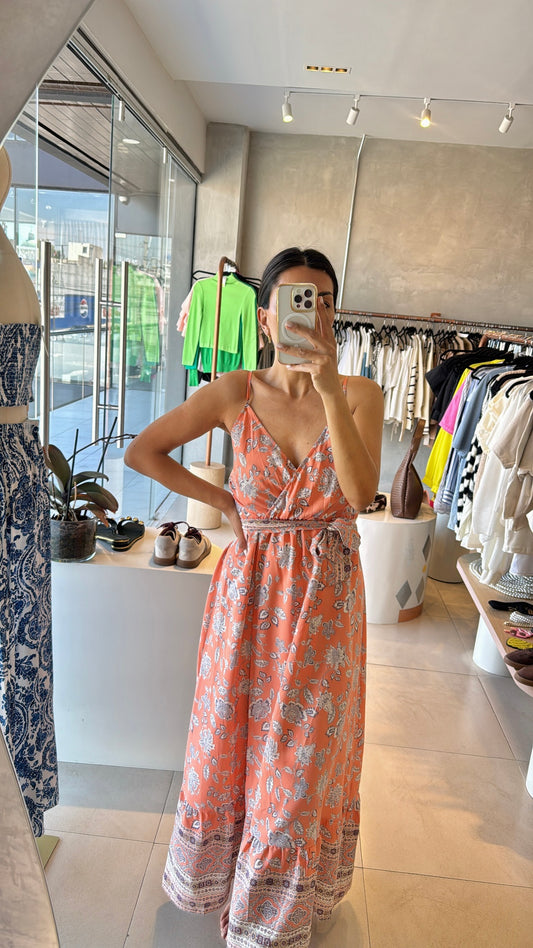 Vestido rosa estampado