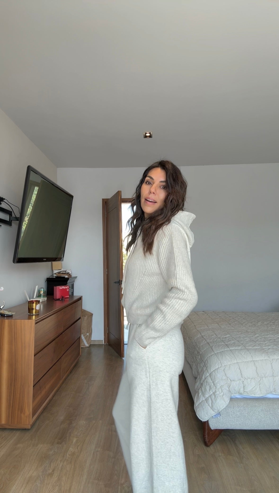 Set gris punto y algodón