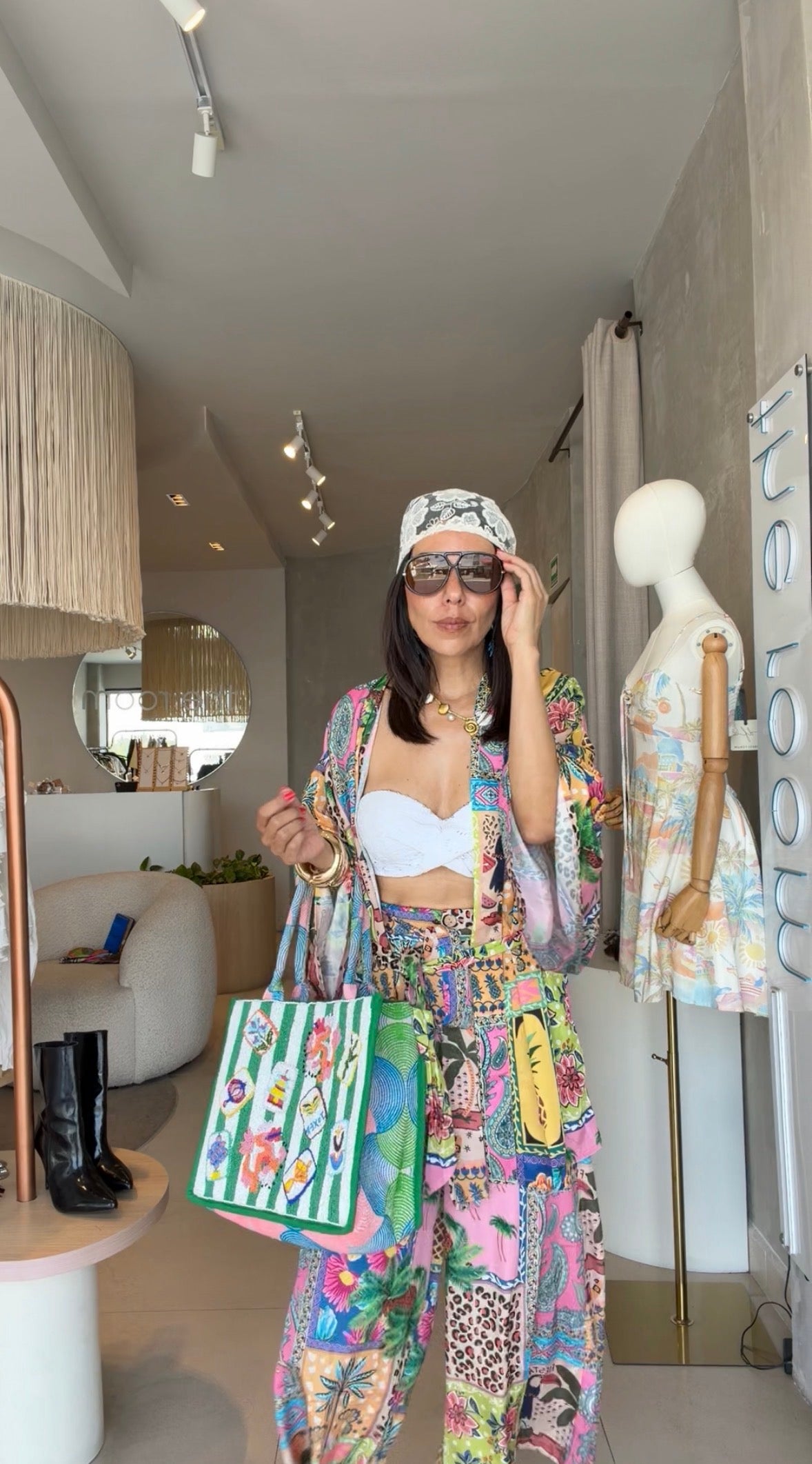 Set pineapple kimono y pantalón