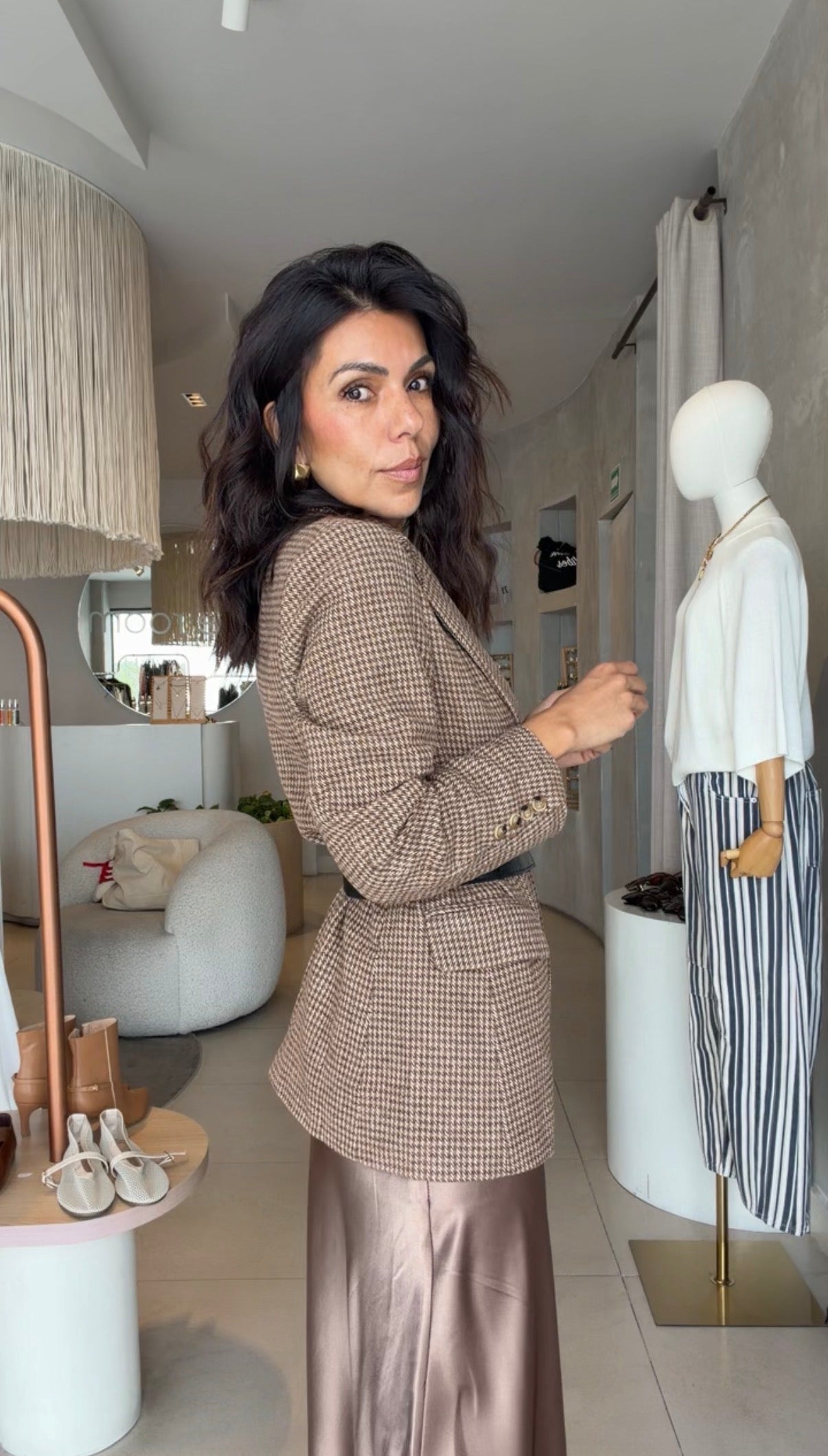 Blazer cuadros café