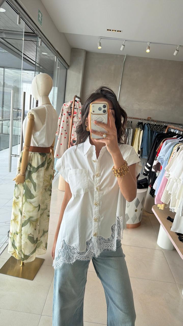 Camisa blanca encaje