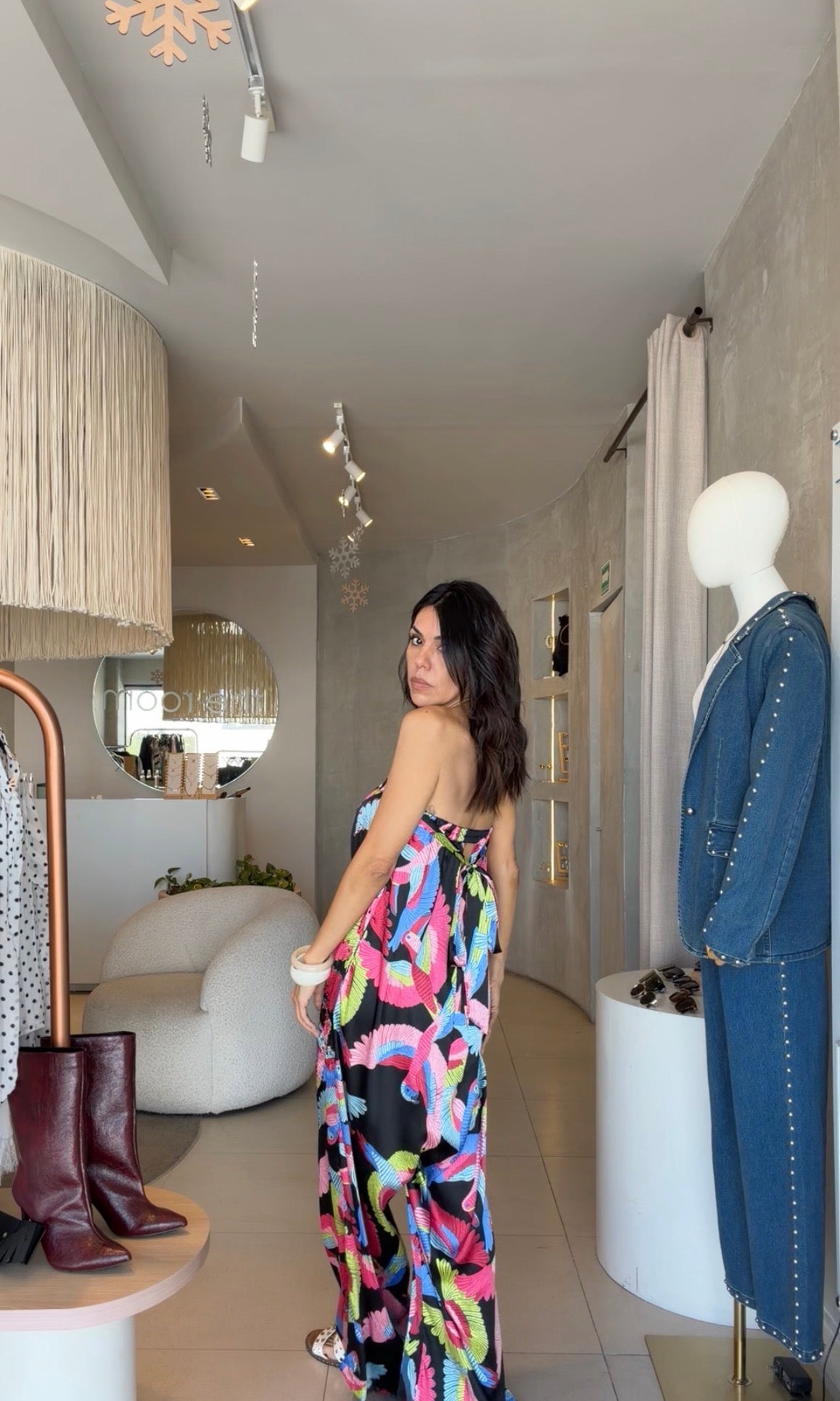 Jumpsuit negro pájaros