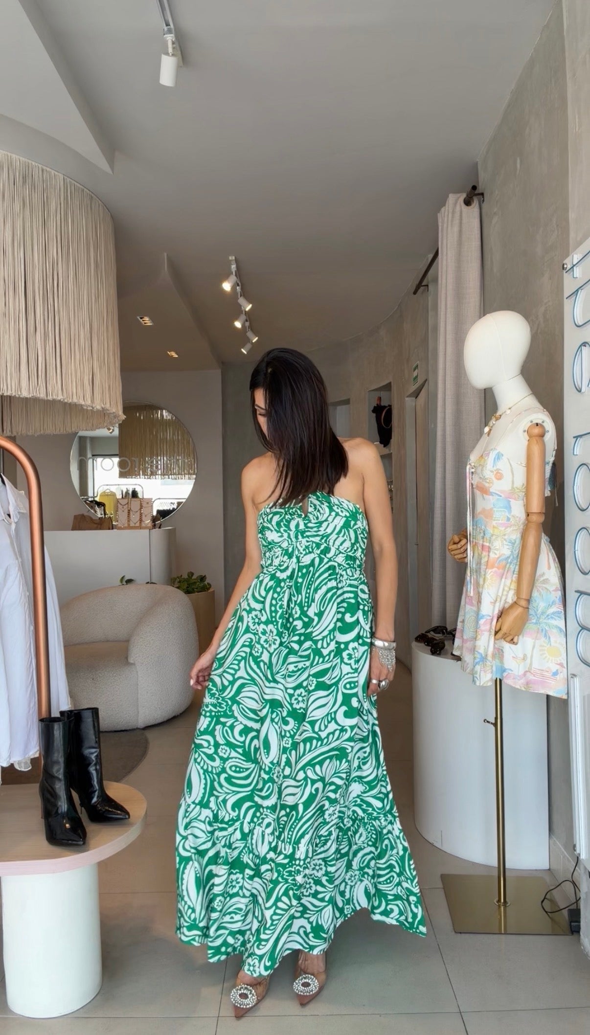 Vestido verde cruzado