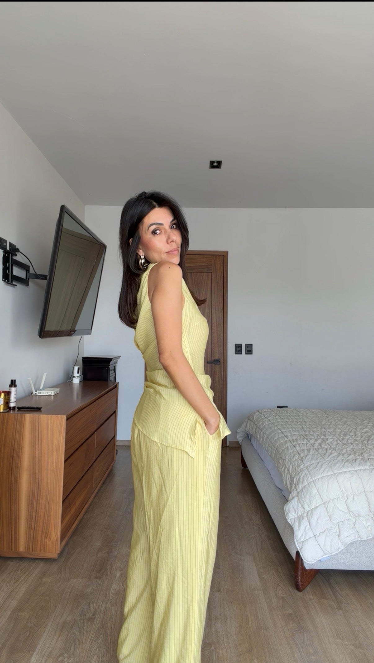 Set amarillo rayas