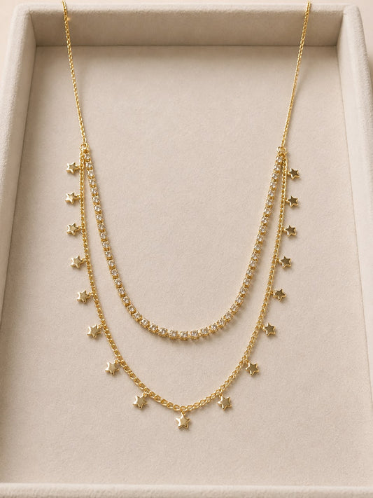 Collar doble estrellas