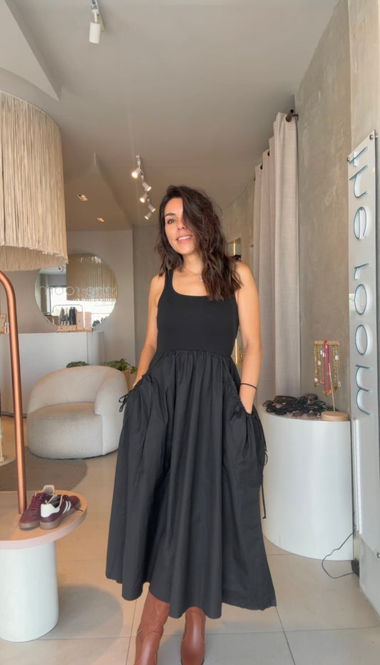 Vestido globo negro