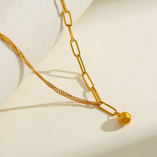 Collar bolita dorada
