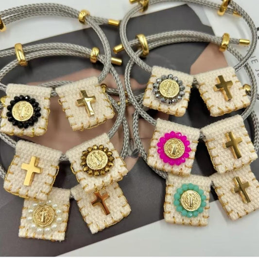 Pulsera escapulario Cruz y San Benito