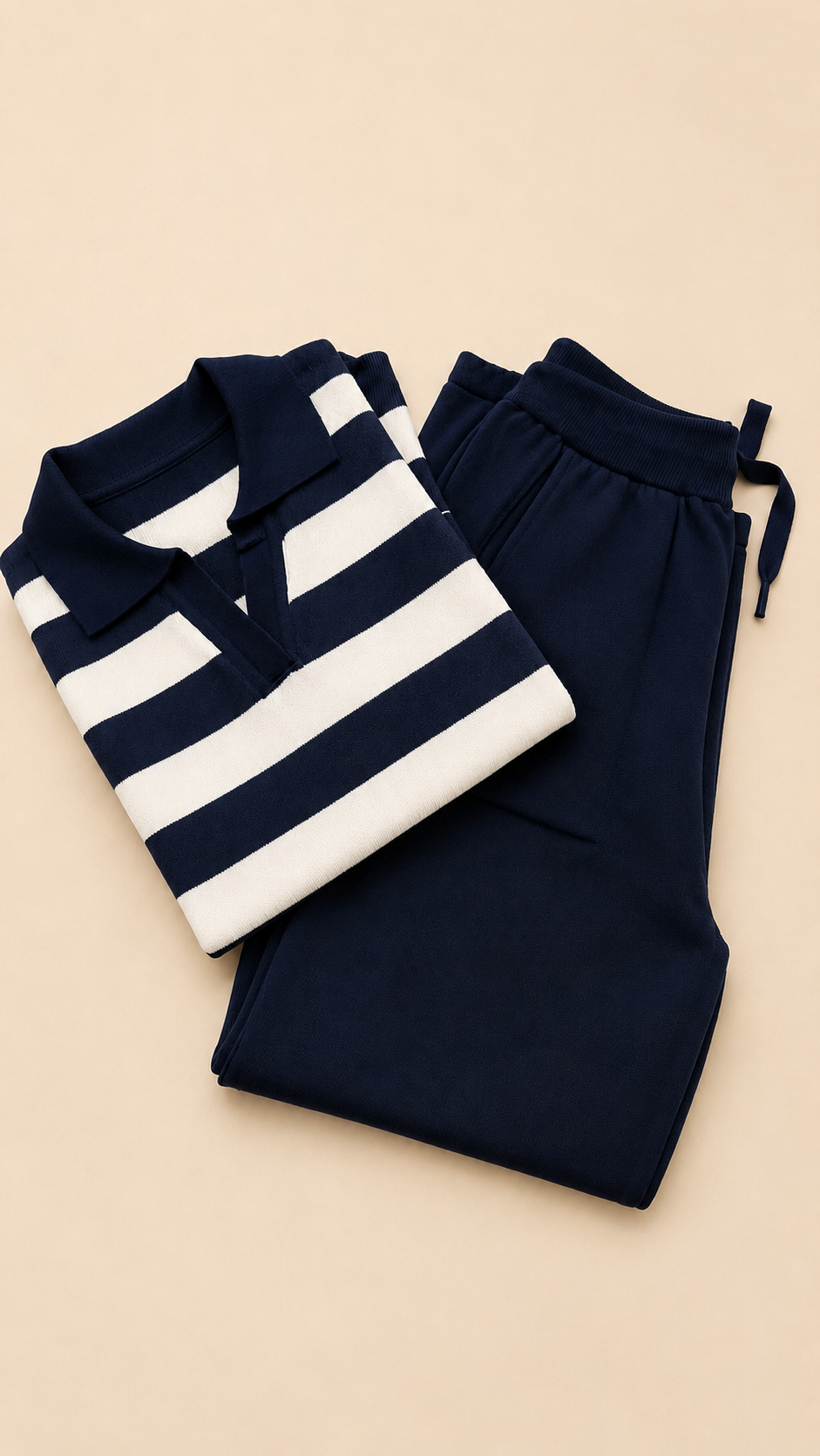 Set punto polo rayas azul marino