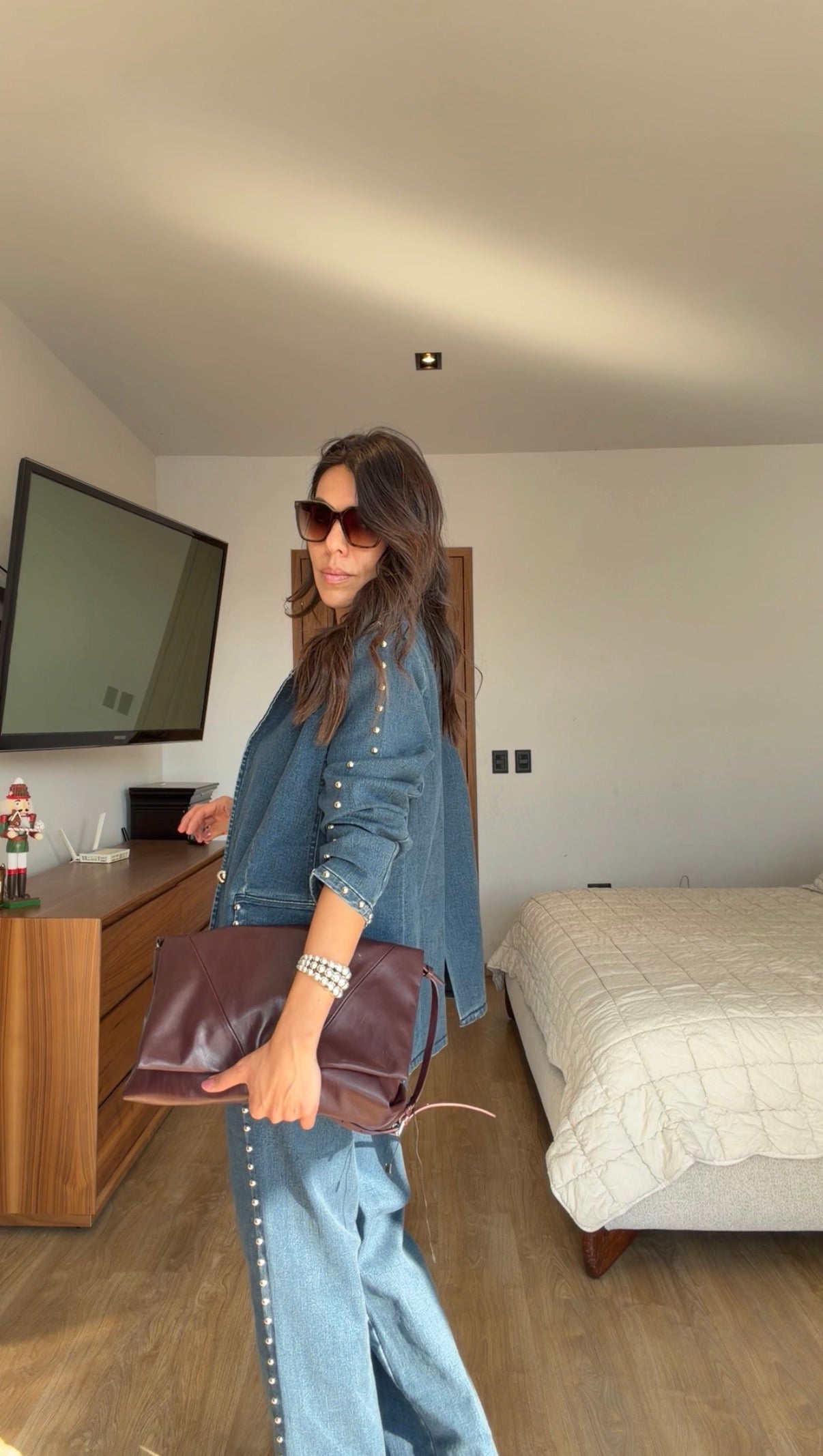 Set denim blazer y pantalón