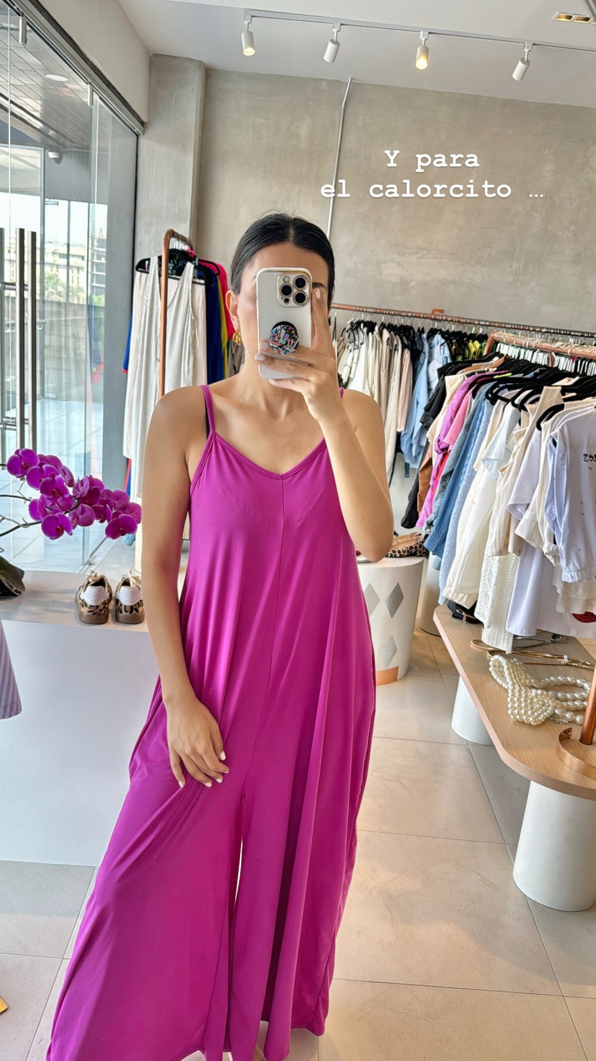 Jumpsuit boho magenta