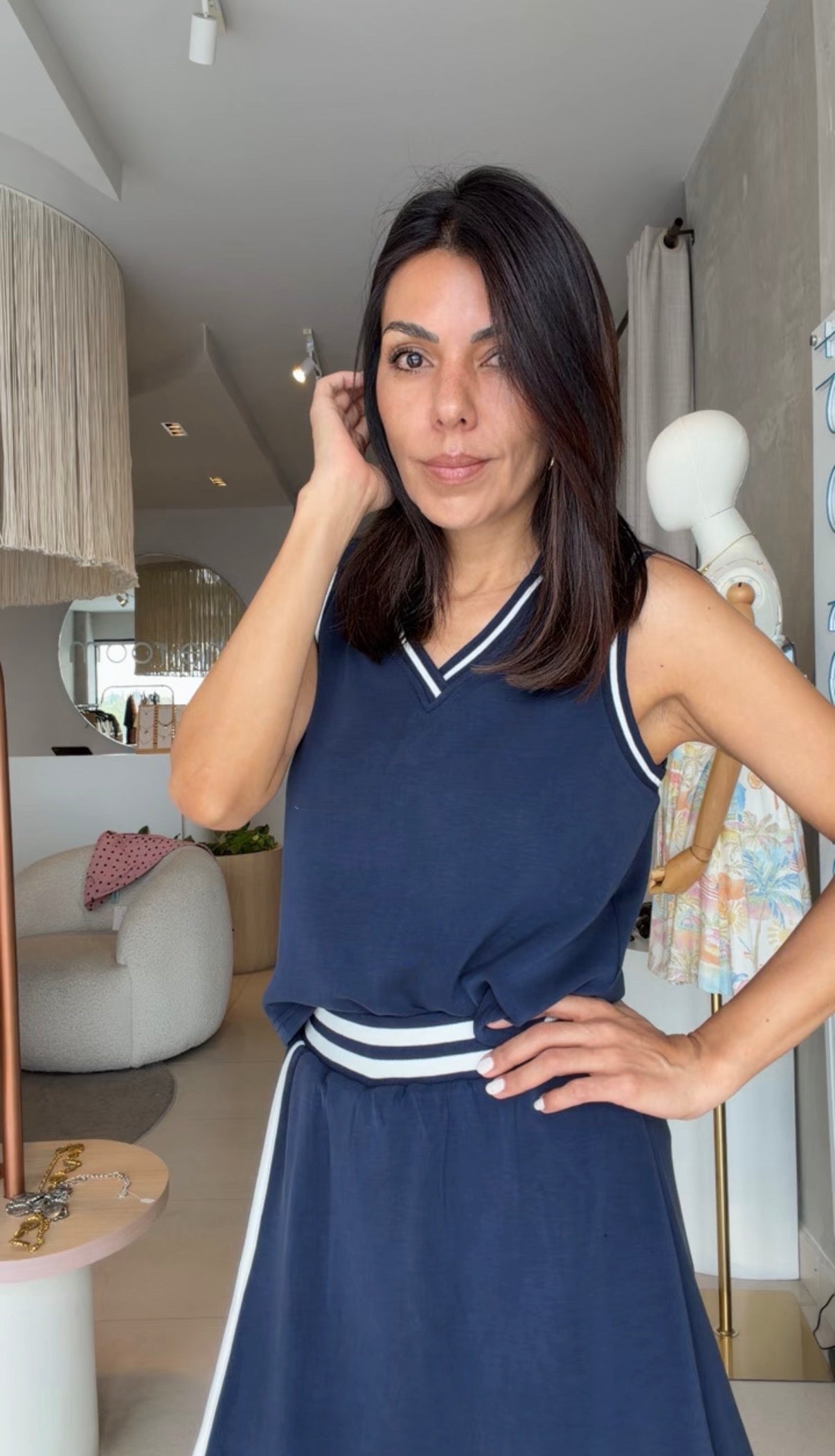 Set azul marino modal