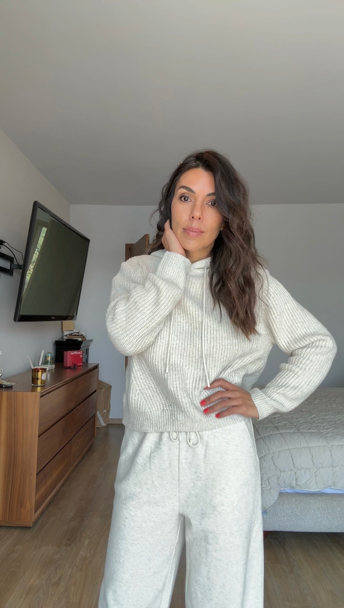 Set gris punto y algodón