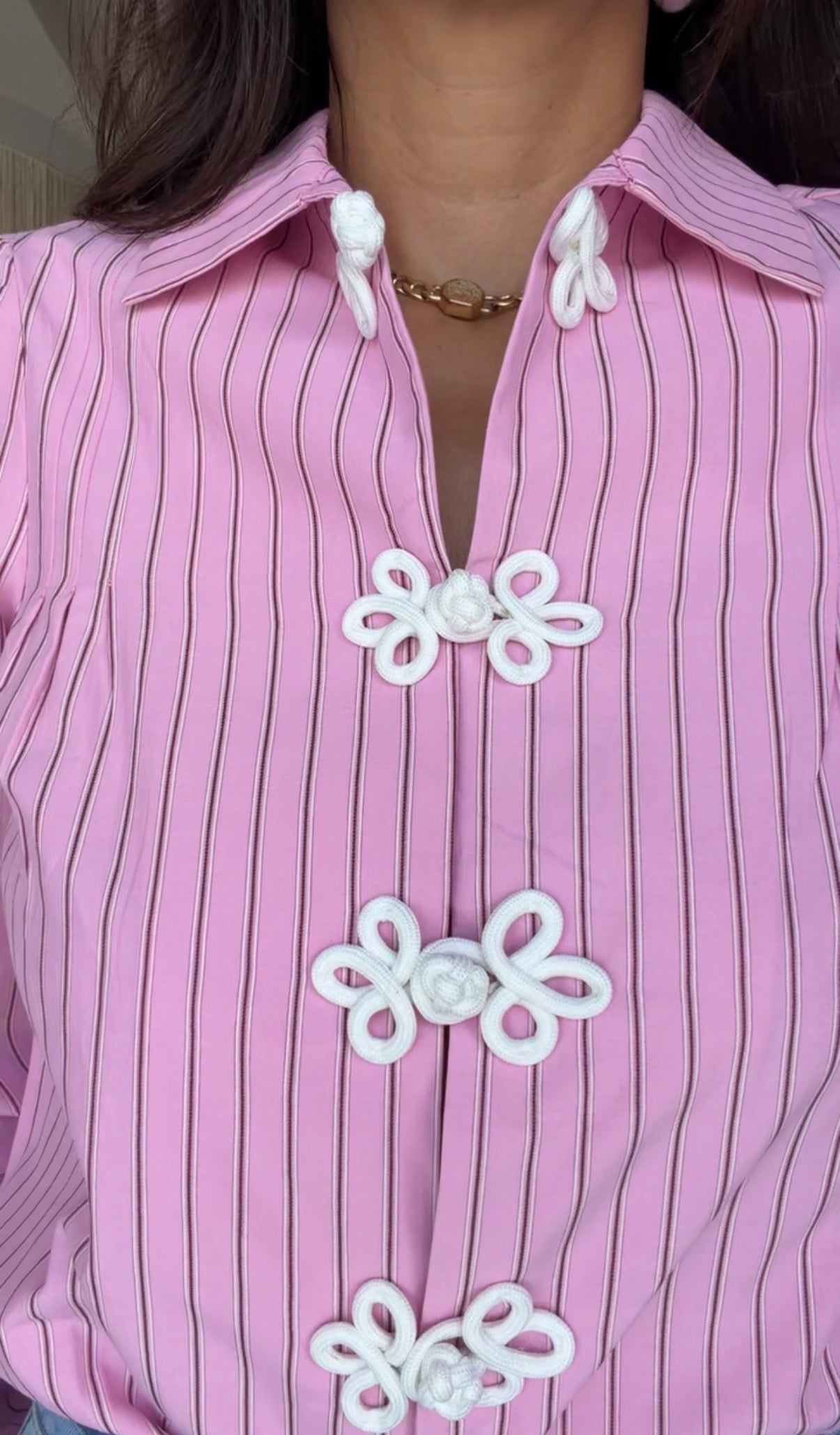 Camisa rosa rayas