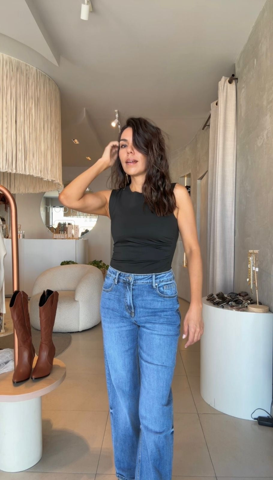 Jeans dobladillo alto