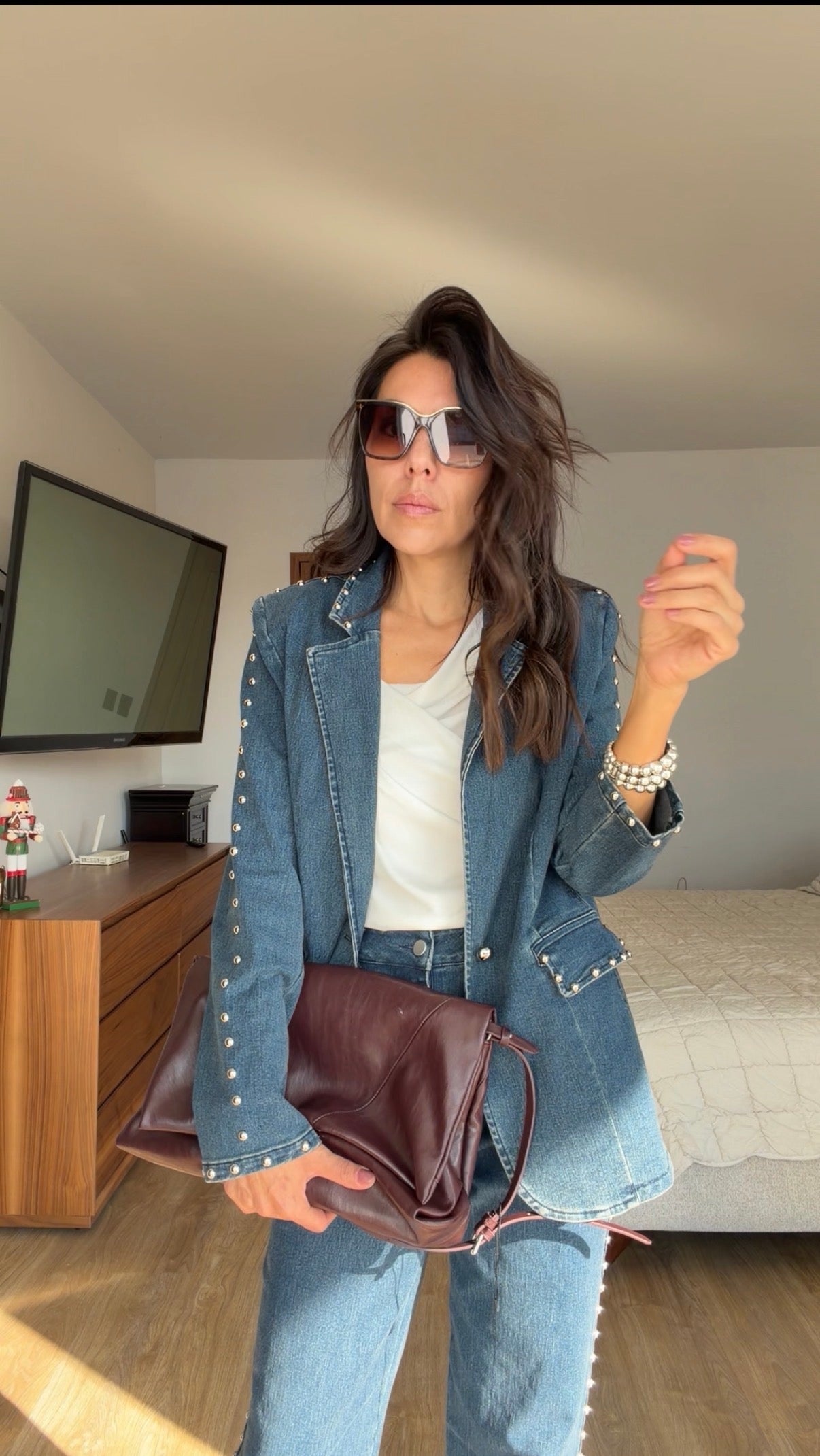 Set denim blazer y pantalón