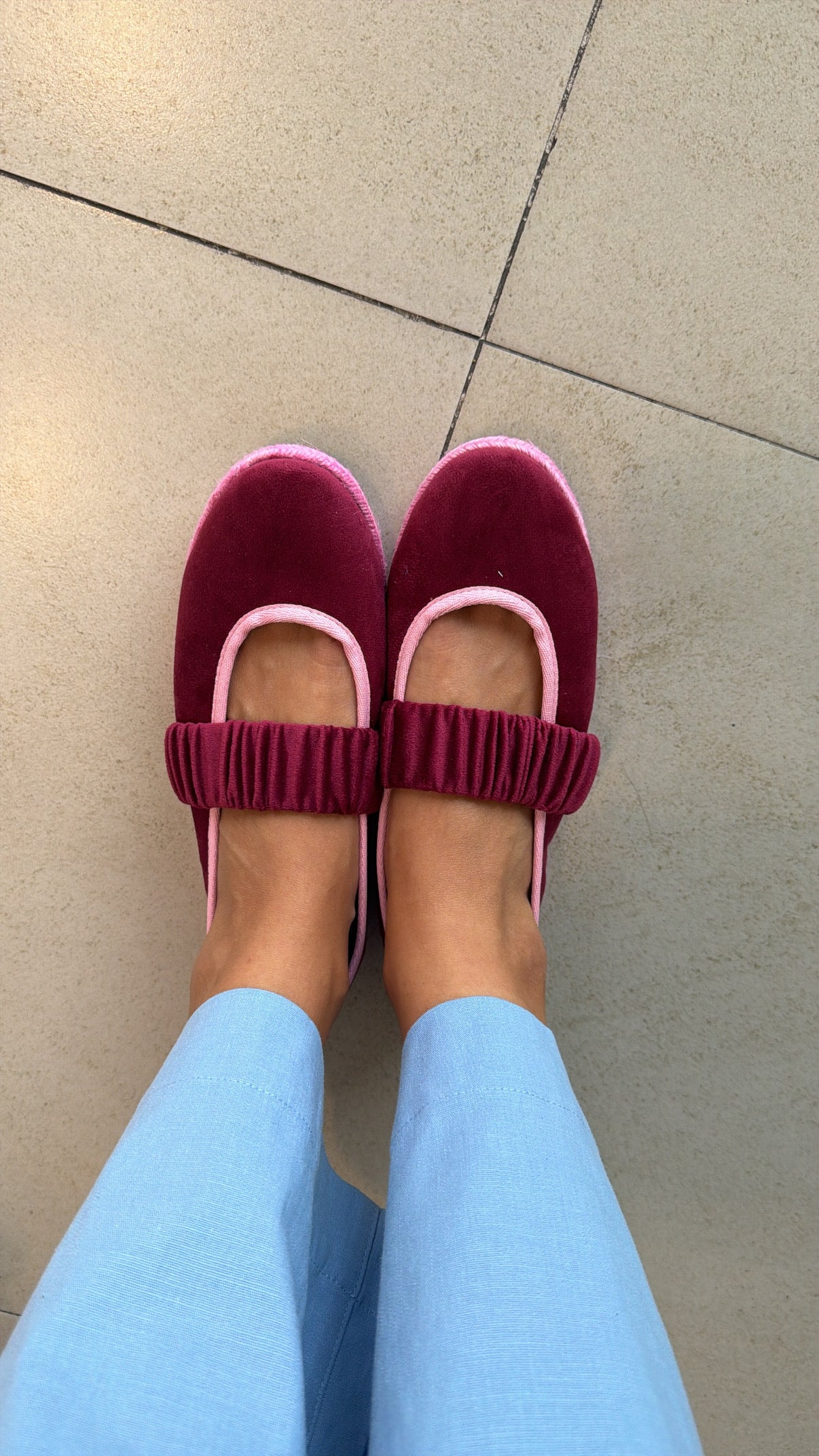 Flats magenta terciopelo