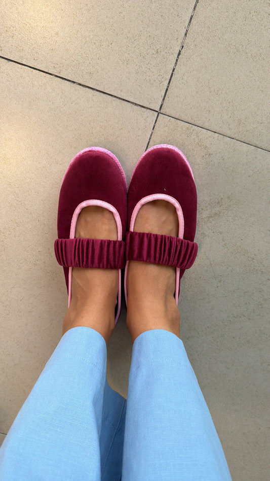 Flats magenta terciopelo