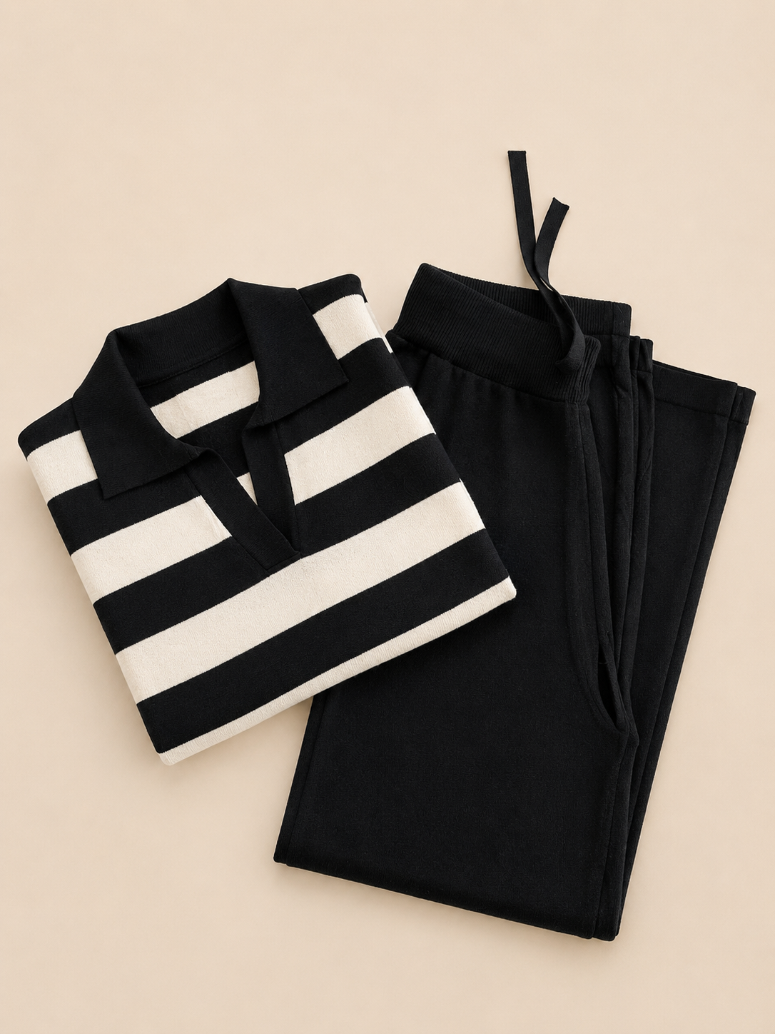 Set punto polo rayas negro