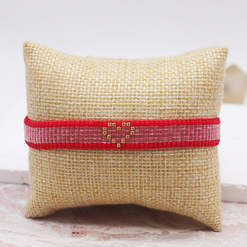 Pulsera Miyuki corazon roja