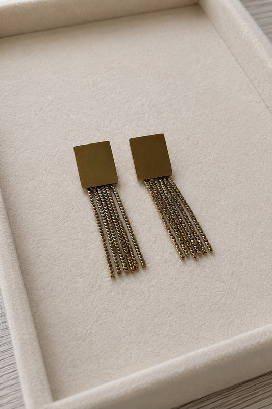 Aretes colgantes cadena