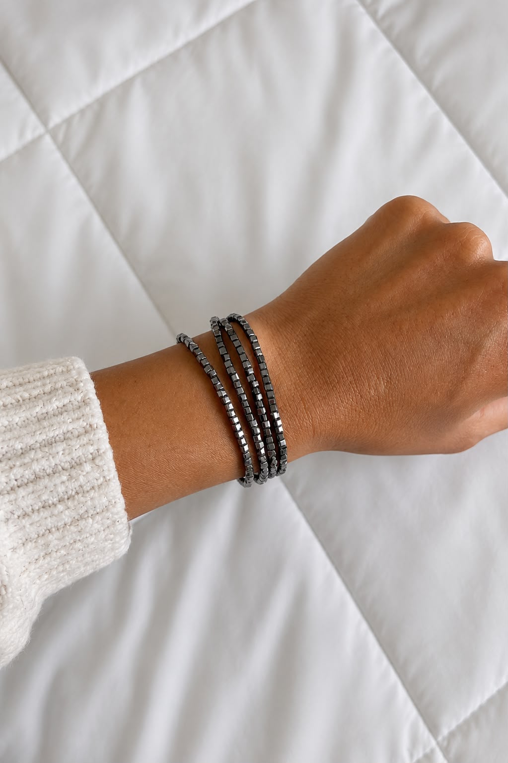 Pulsera cuencas gris Oxford