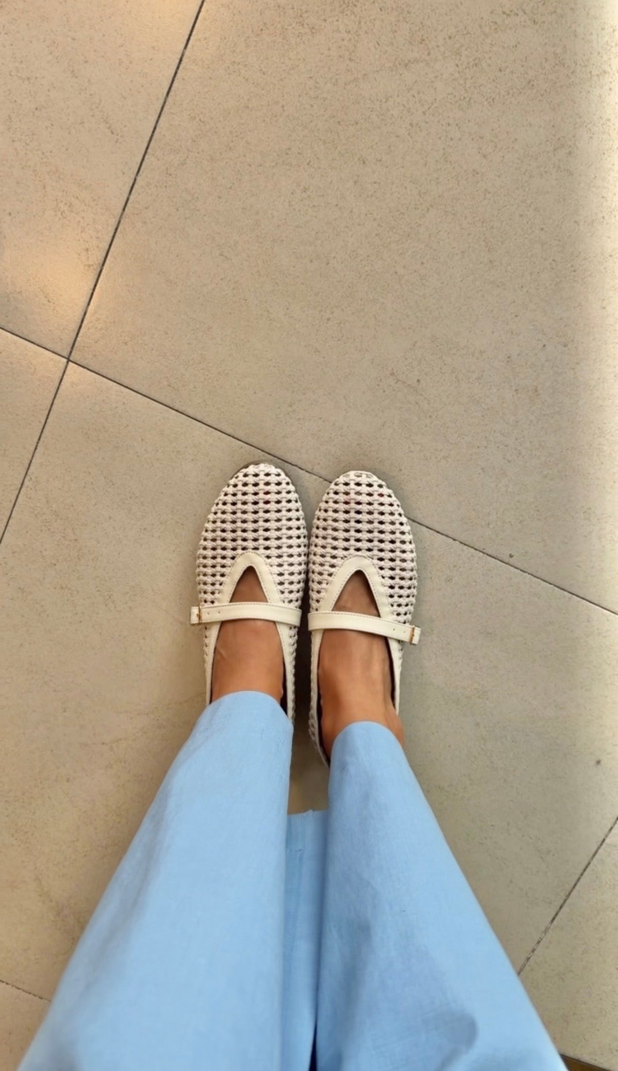 Flats beige calados