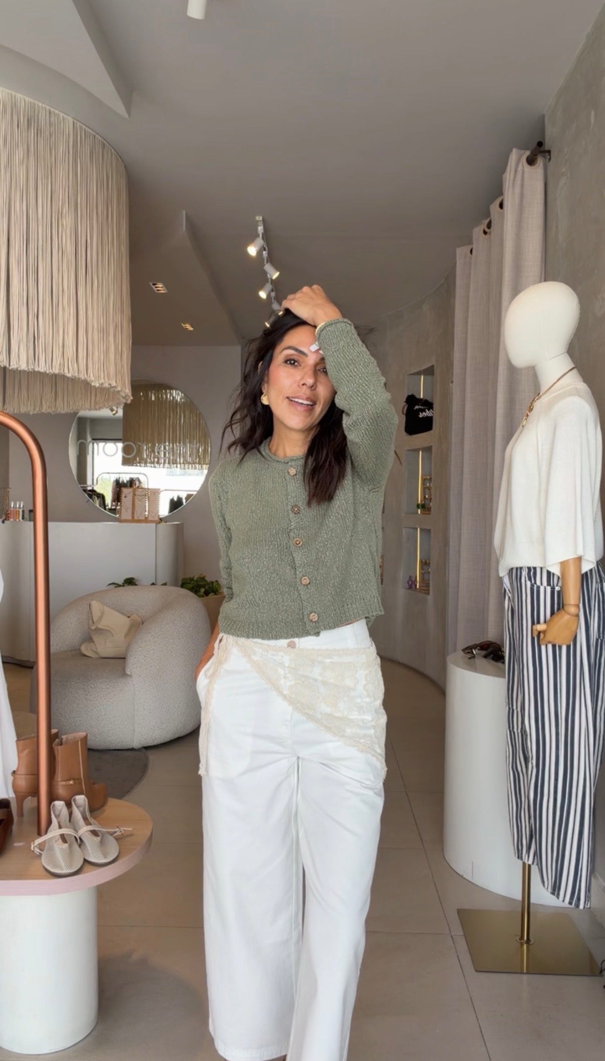 Blusa verde manga larga