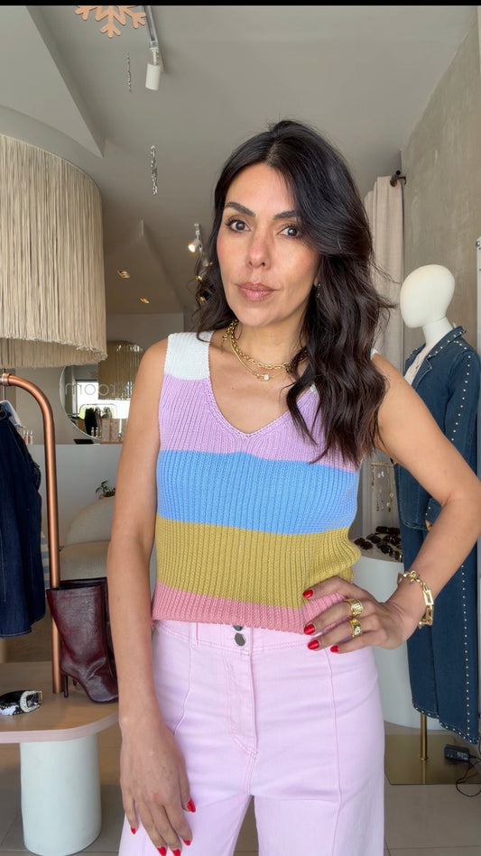 Top rayas pastel