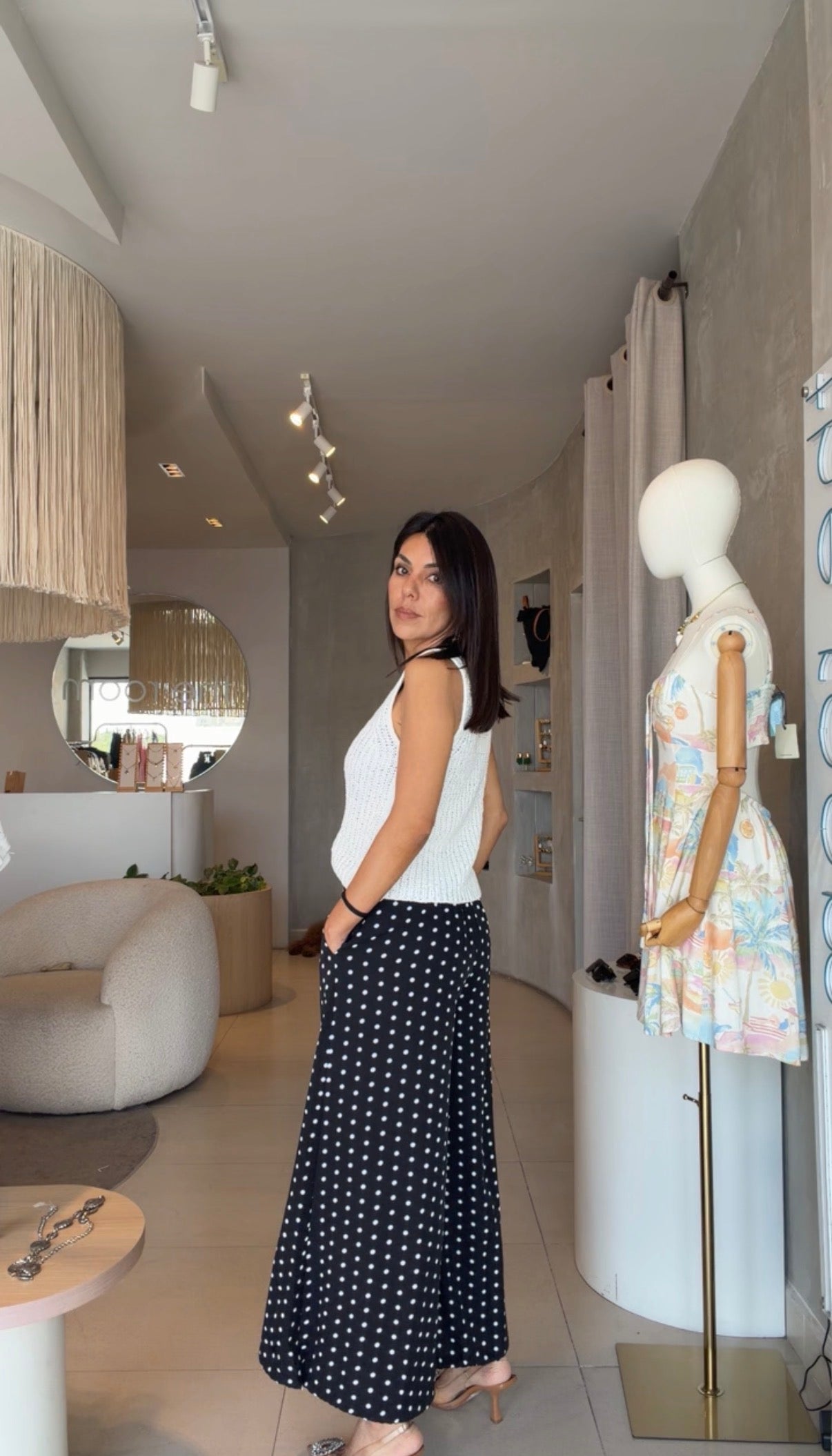 Pantalón polka dots negro