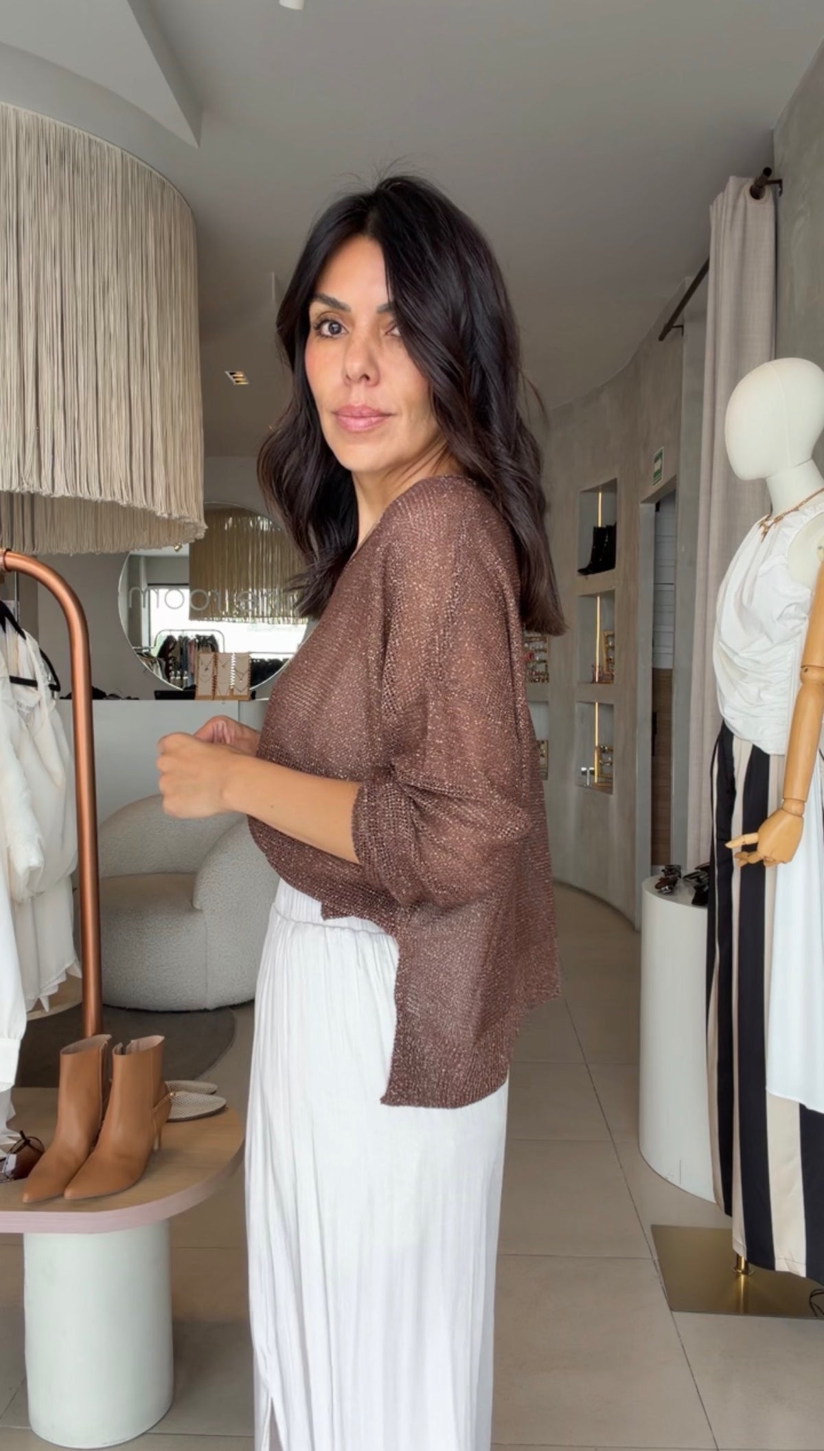 Blusa calada cafe
