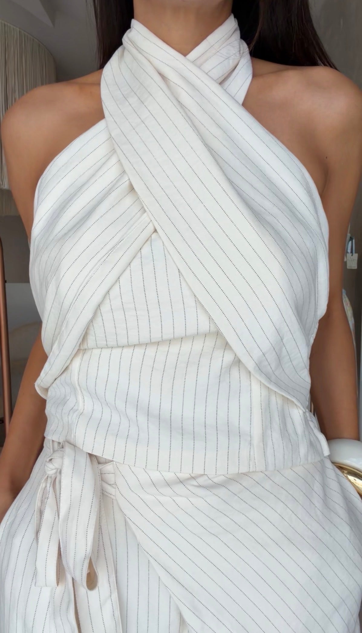 Set beige halter