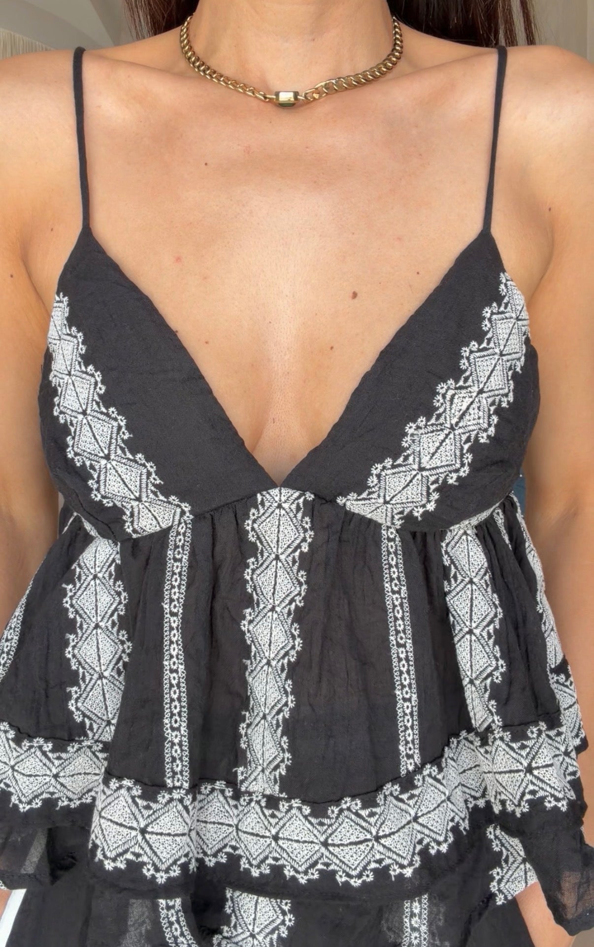 Set bordado negro