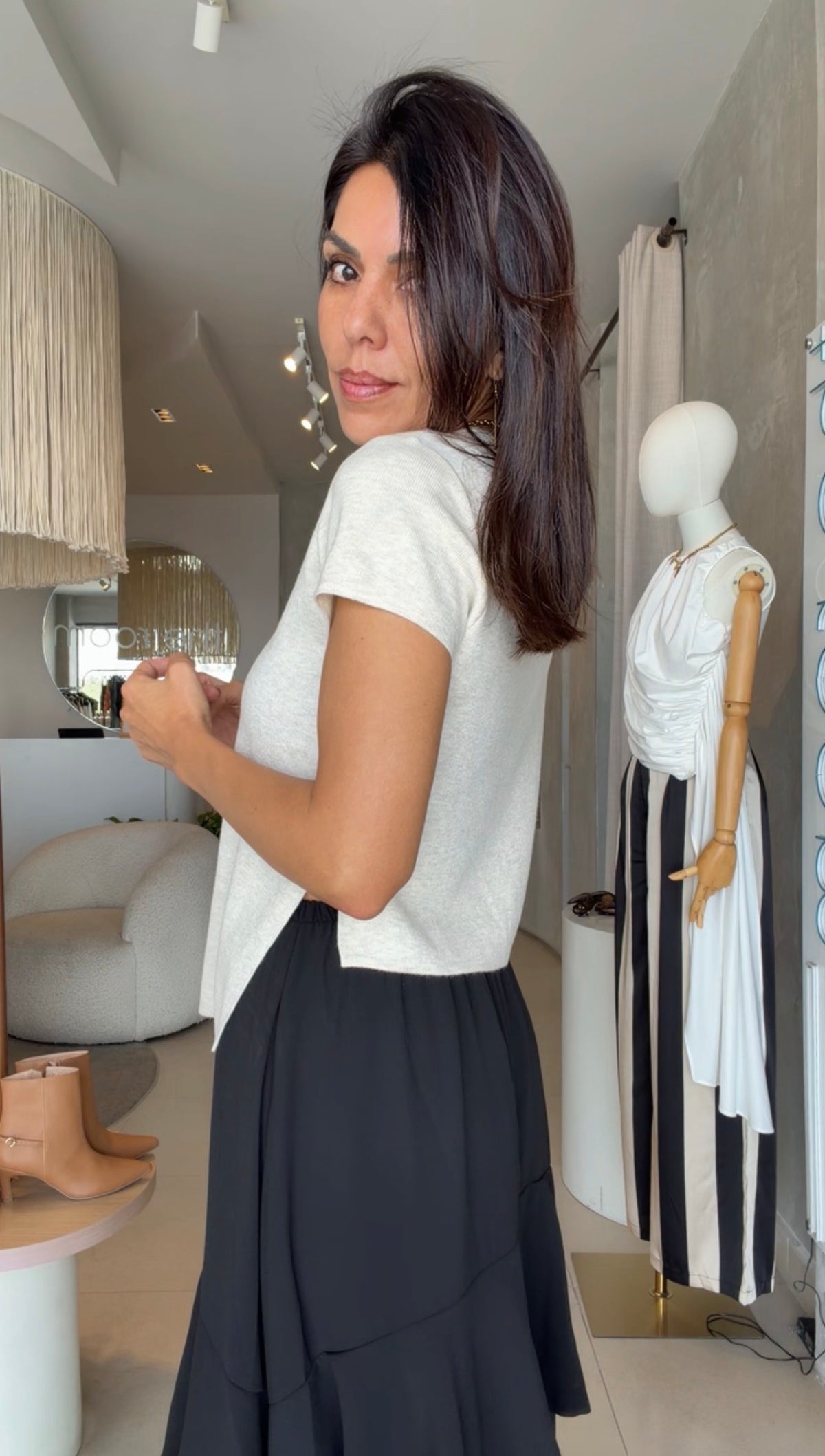 Blusa beige abertura